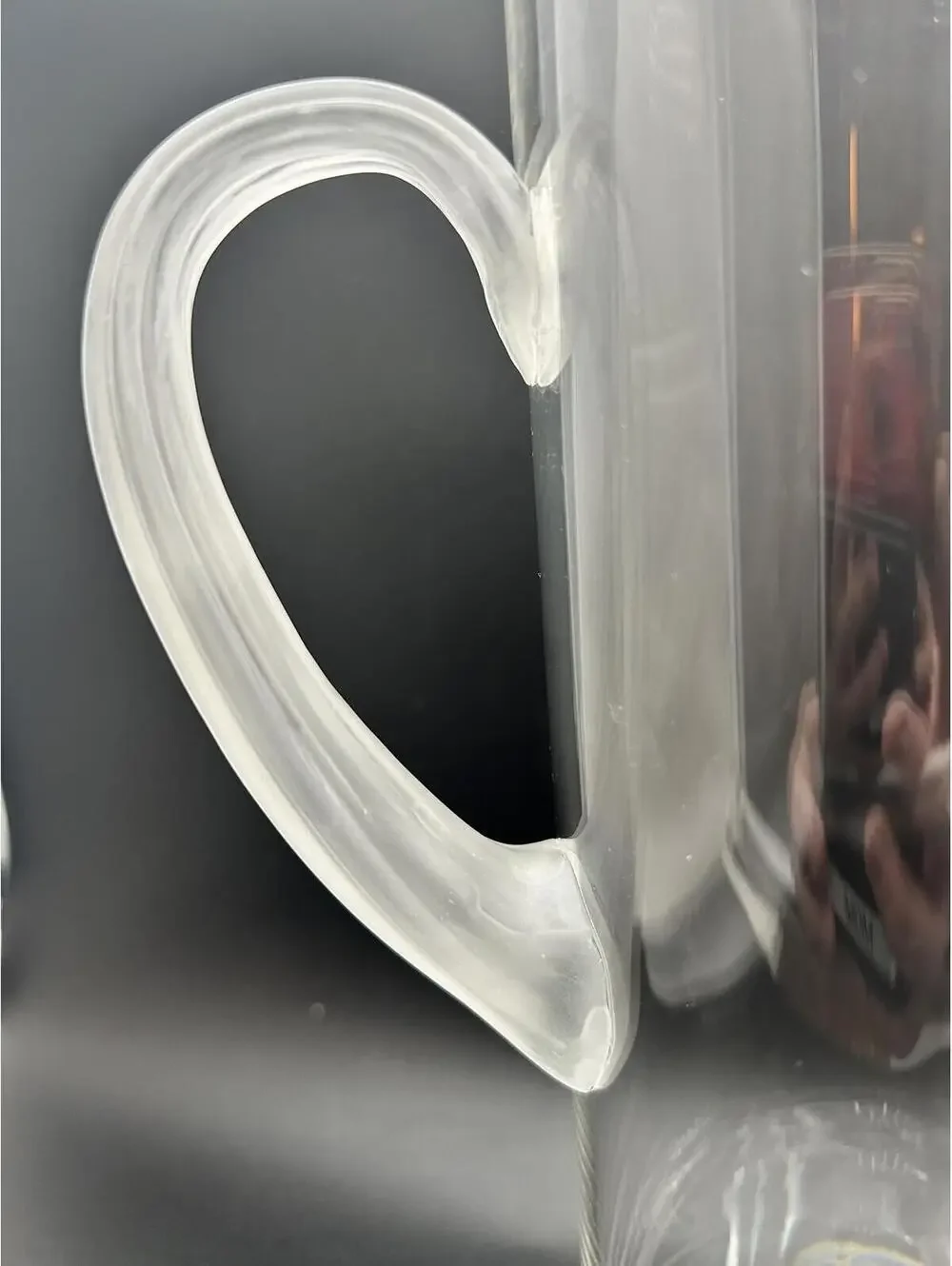 Vintage 12 inch tall Glass Martini Pitcher With Frosted Handle